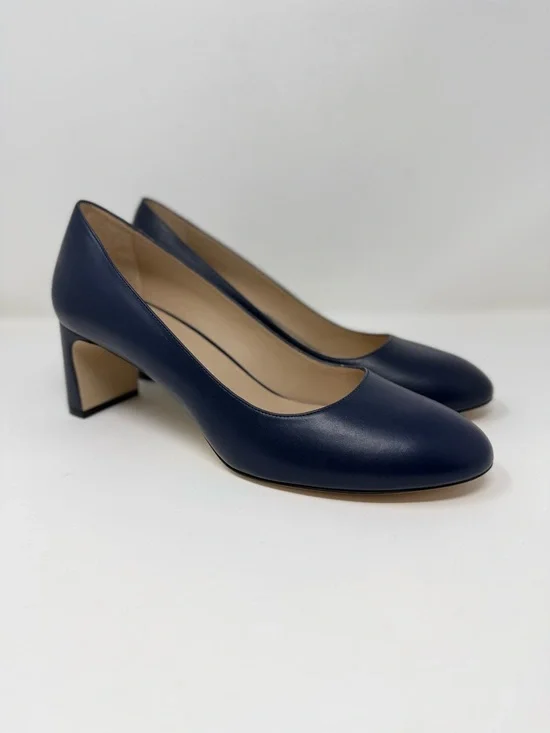 New Stuart Weitzman Babette Pump Blue Leather Sz 9 - Picture 2 of 15
